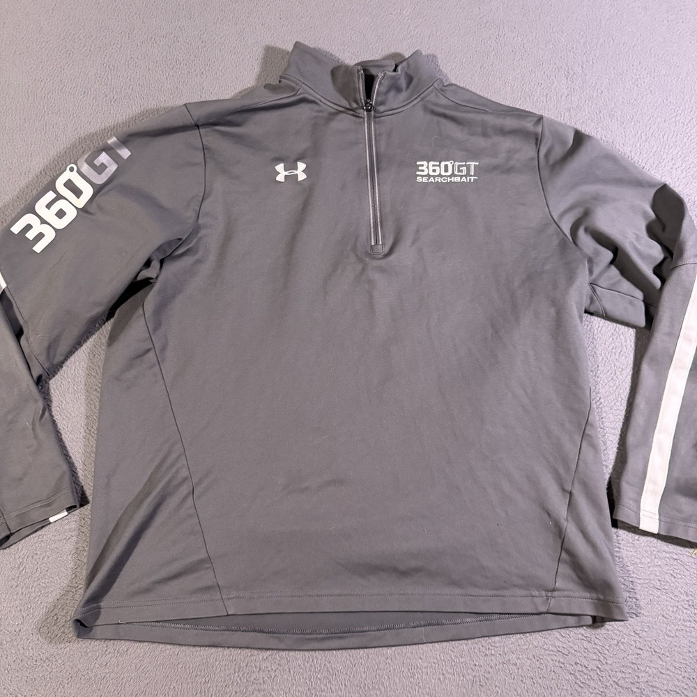 Under‎ Armour 360GT Search Bait Hooded XL Gray Fishing Embroidered Logo Fleece